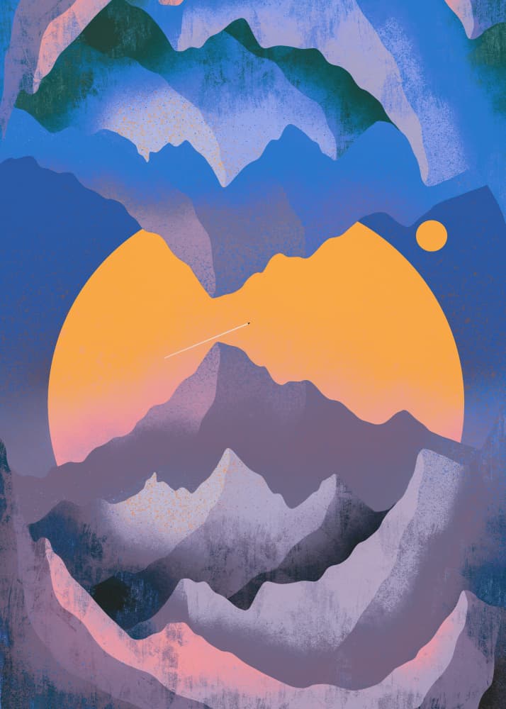 Mountain Sunset Flight by Stephen Wade — canvas wall art