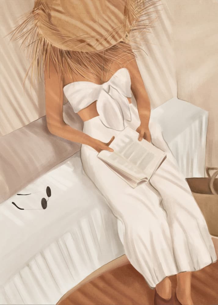 Chic Summer Reading by City Art — canvas wall art