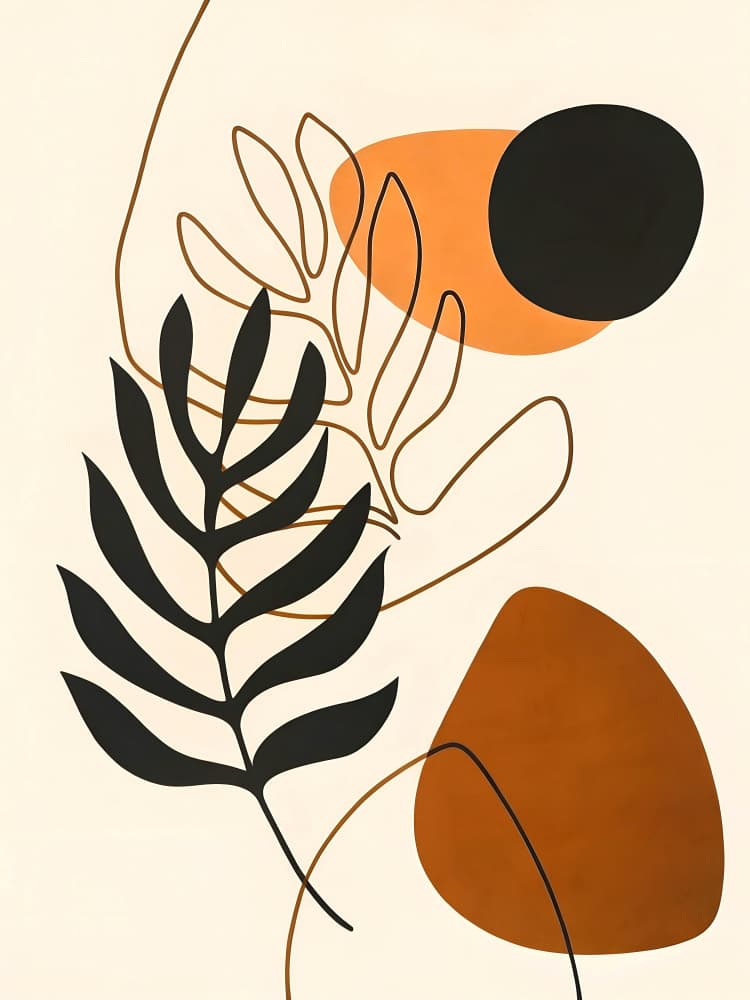 Abstract Boho Botanicals by Miguel Bruzual — canvas wall art