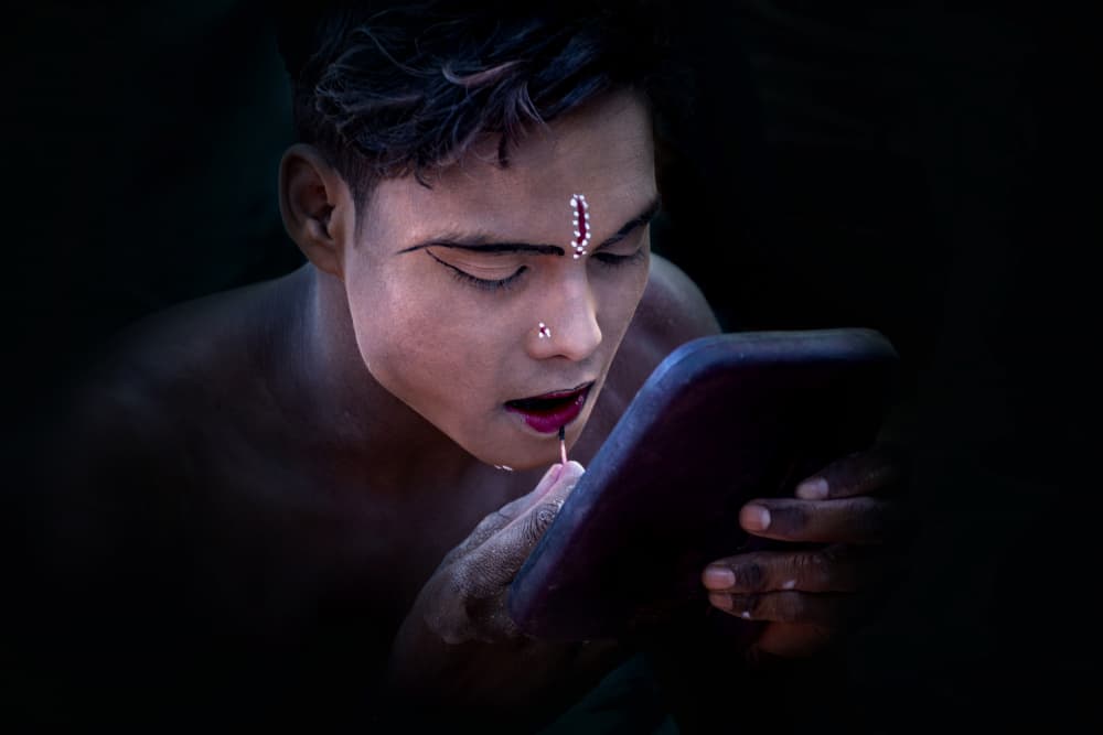 Intense Ritual Makeup by Avijit Sheel — canvas wall art