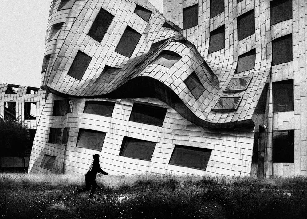 Wavy Building Runner by Leah Guo — canvas wall art
