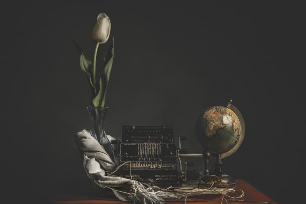 Vintage Desk Still Life by Pasquale Guerra — canvas wall art