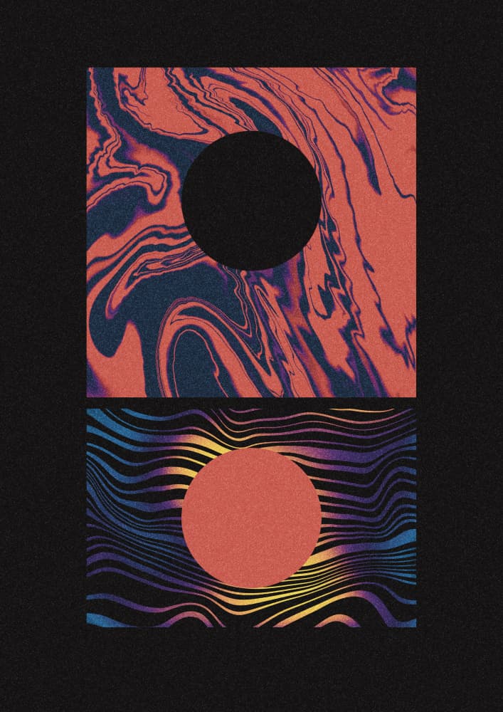 Vibrant Geometric Duo by Amy Louise Baker — canvas wall art