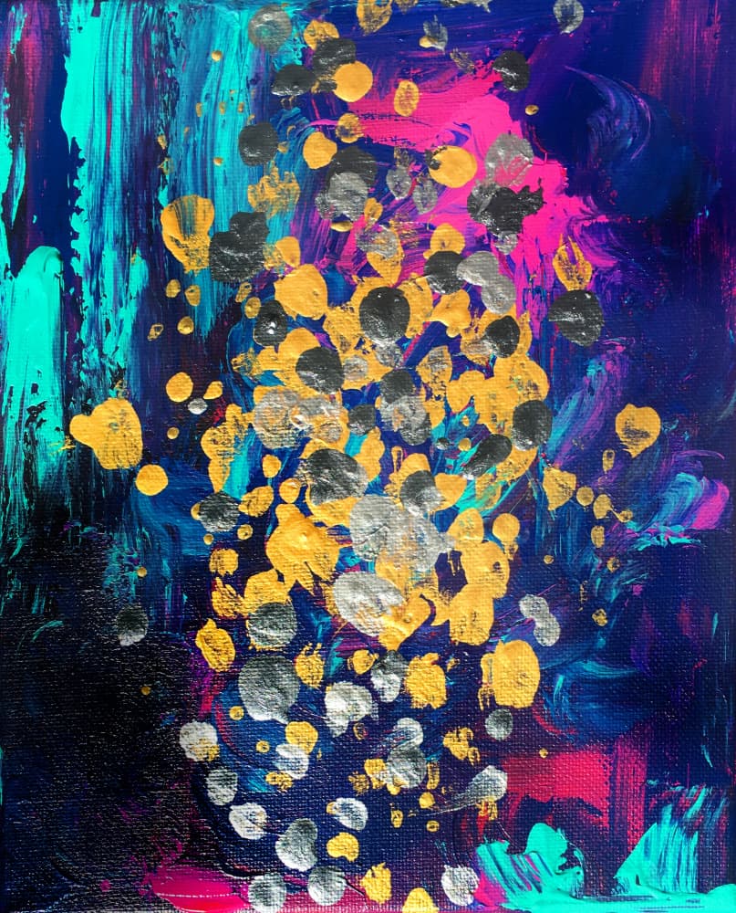 Vibrant Metallic Splashes by Christine Lindstrom — canvas wall art