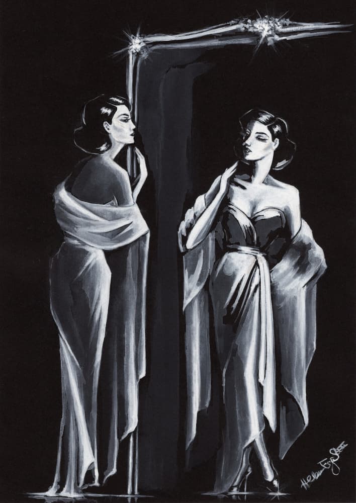 Hollywood Glamour Reflection by Helena Engström — canvas wall art