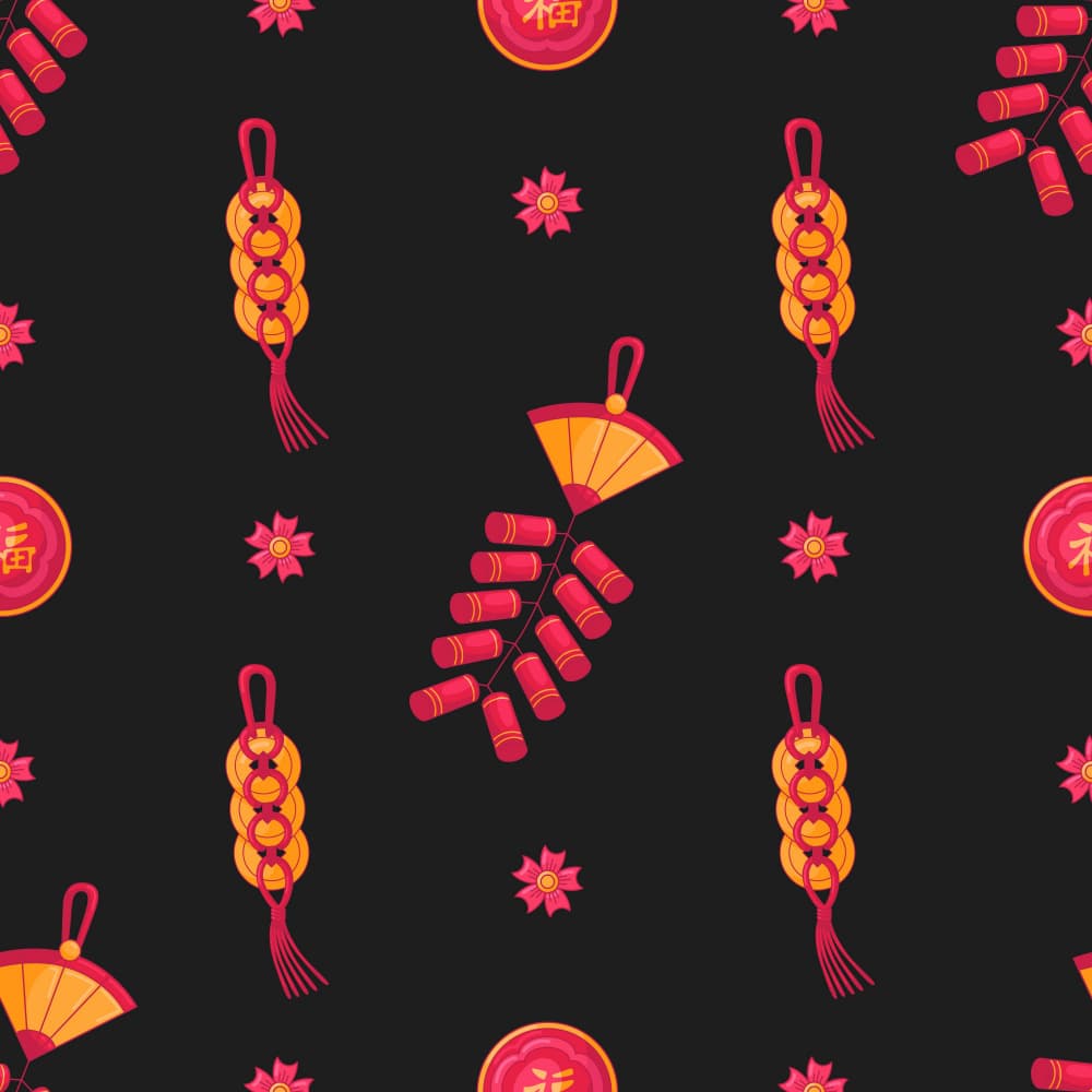 Chinese New Year Pattern by Marika Barsrsind — canvas wall art