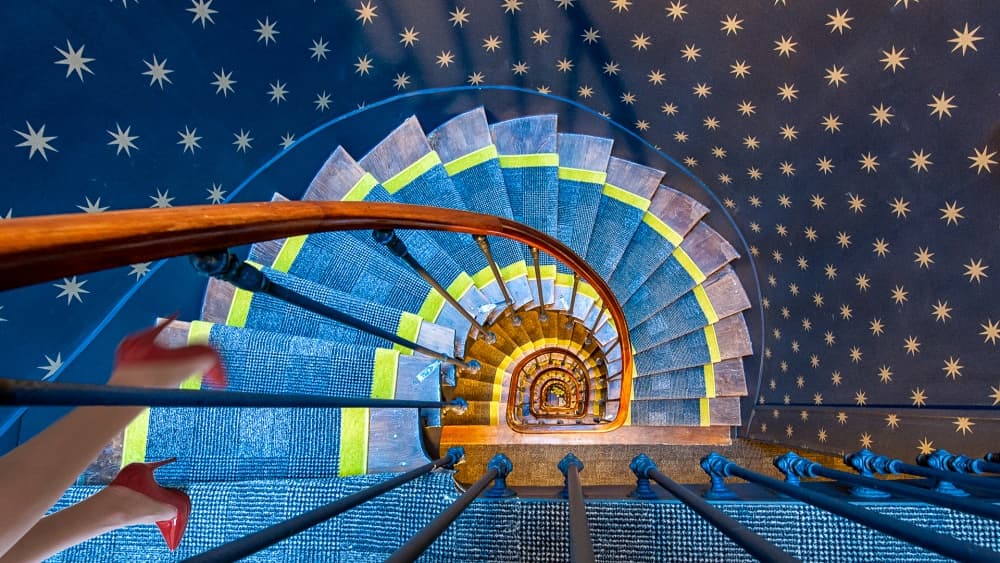 Starry Spiral Staircase by Marc Pelissier — canvas wall art