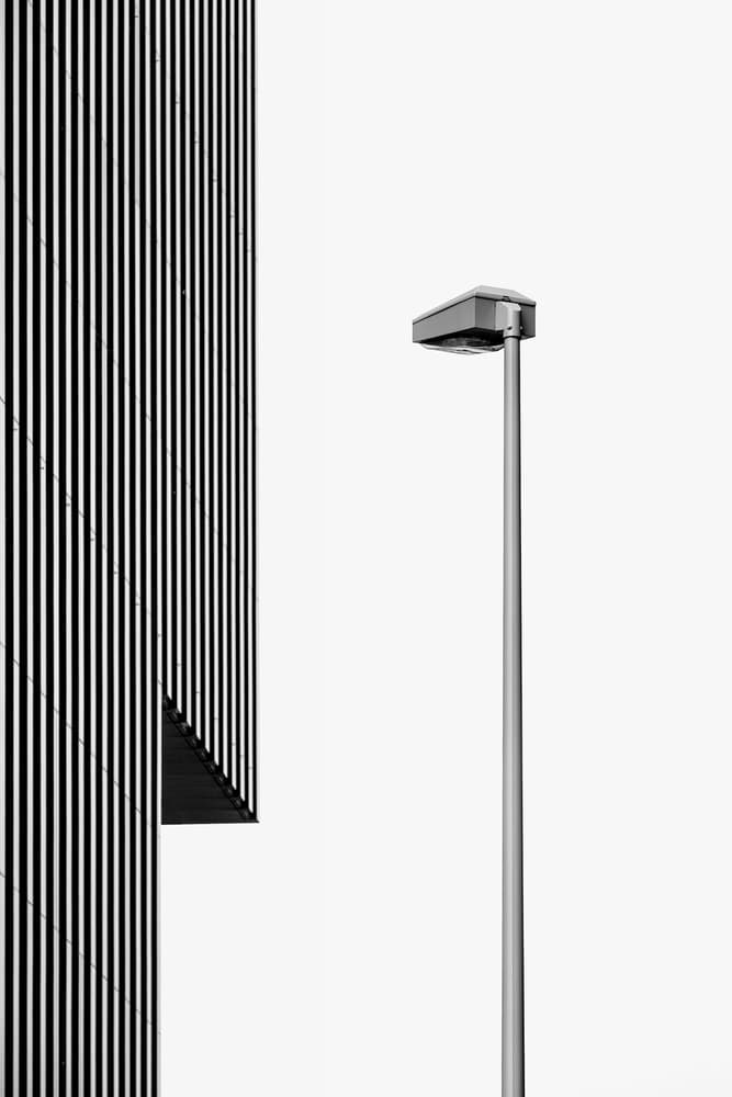 Modern Striped Streetlight by Rolf Endermann — canvas wall art