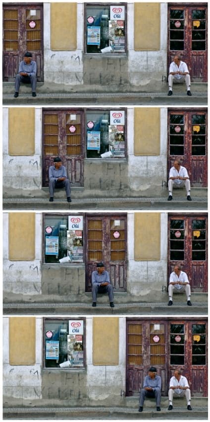 Old Town Street Life by Abilio Silveira — canvas wall art