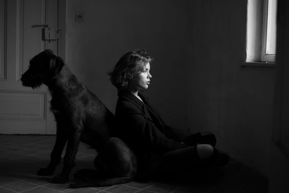 Quiet Woman And Dog by Małgorzata Masarz — canvas wall art