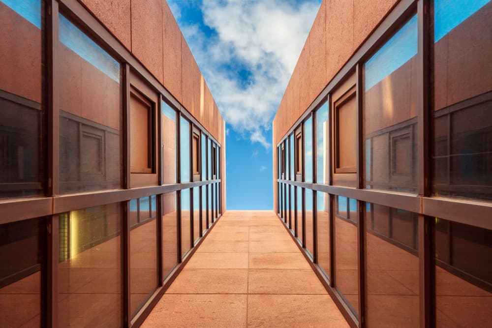 Geometric Sky Reflections by Andrea Comari — canvas wall art
