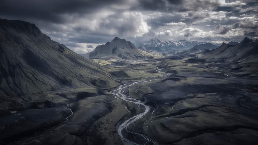 Dramatic Mountain Valley by Michael Zheng — canvas wall art