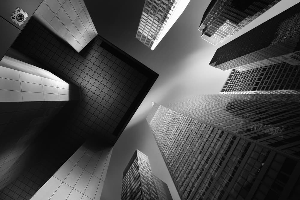 Upward Urban Geometry by Akira TAKAUE — canvas wall art