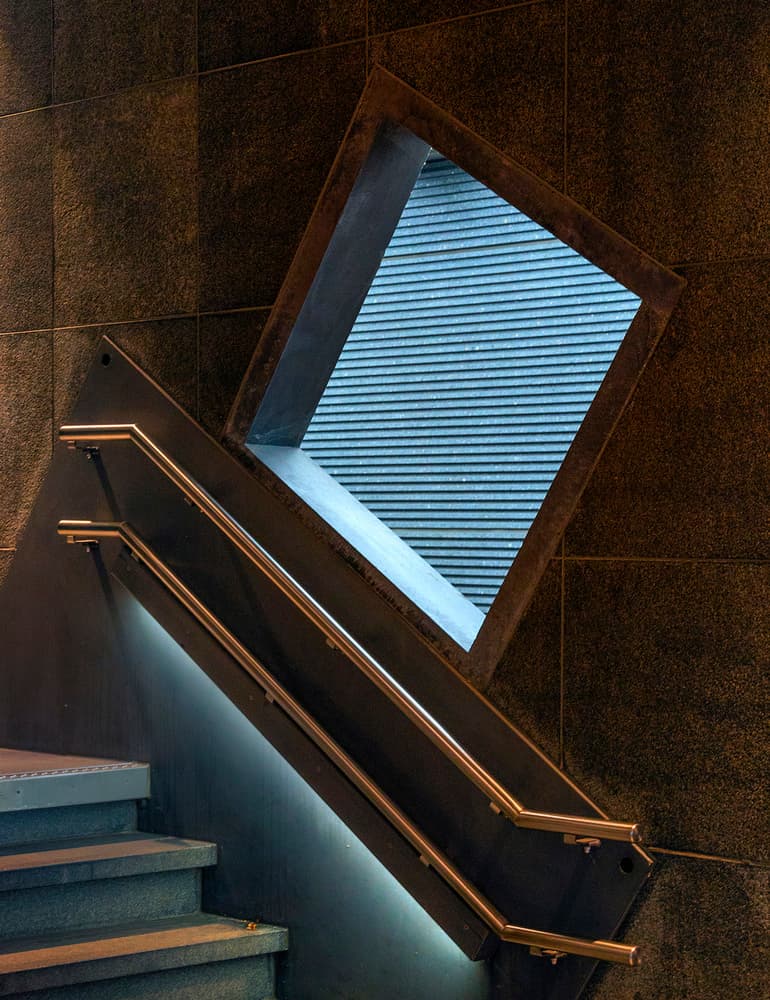 Geometric Staircase Window by Jef Van den Houte — canvas wall art