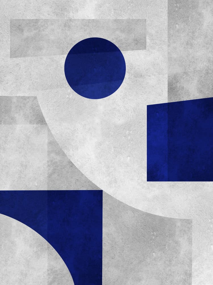 Modern Blue Geometry by Vitor Costa — canvas wall art