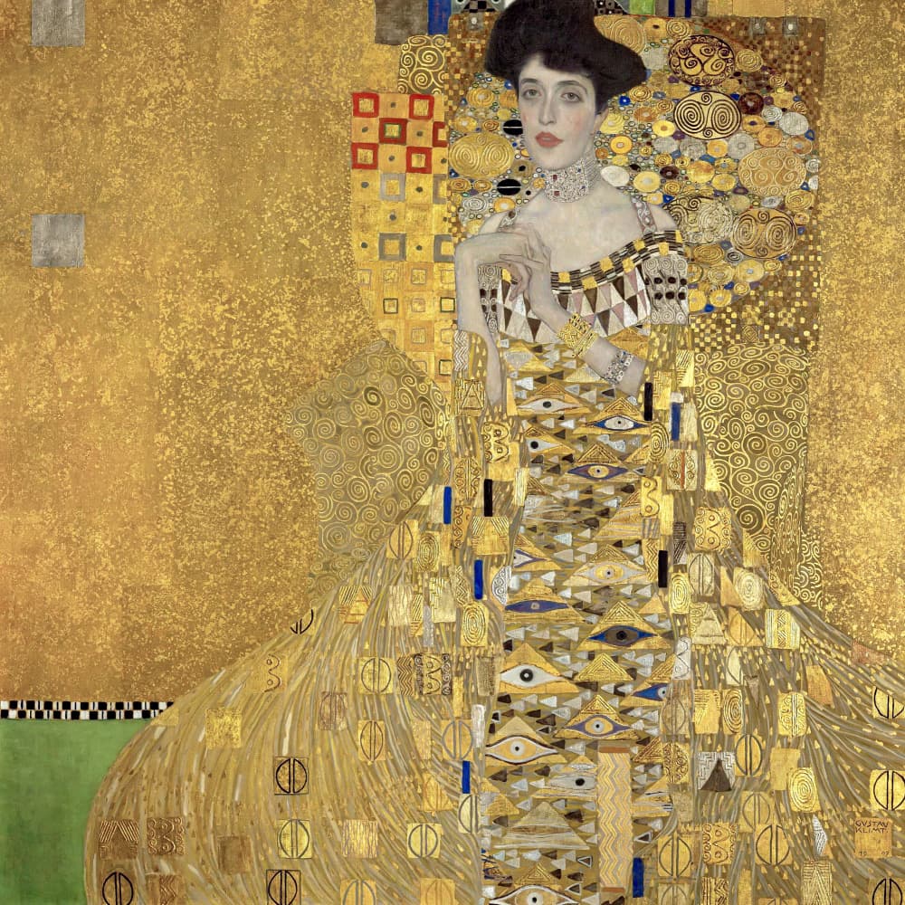 Portrait of Adele Bloch Bauer I (1907) by Gustav Klimt — canvas wall art