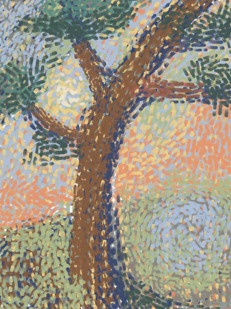 Vibrant Tree Landscape by Little Dean — canvas wall art