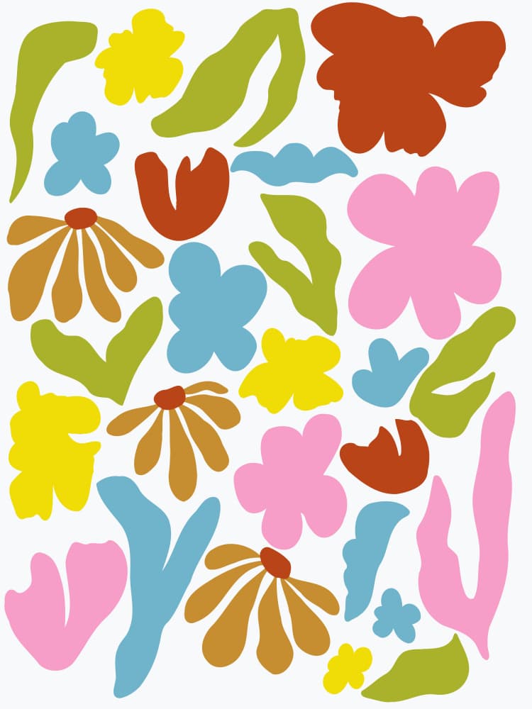 Colorful Abstract Blooms by Miho Art Studio — canvas wall art