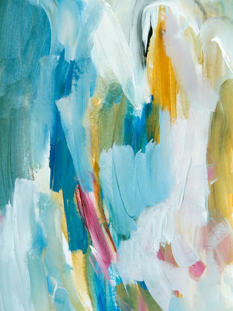Blue Gold Abstract Flow by Ejaaz Haniff — canvas wall art