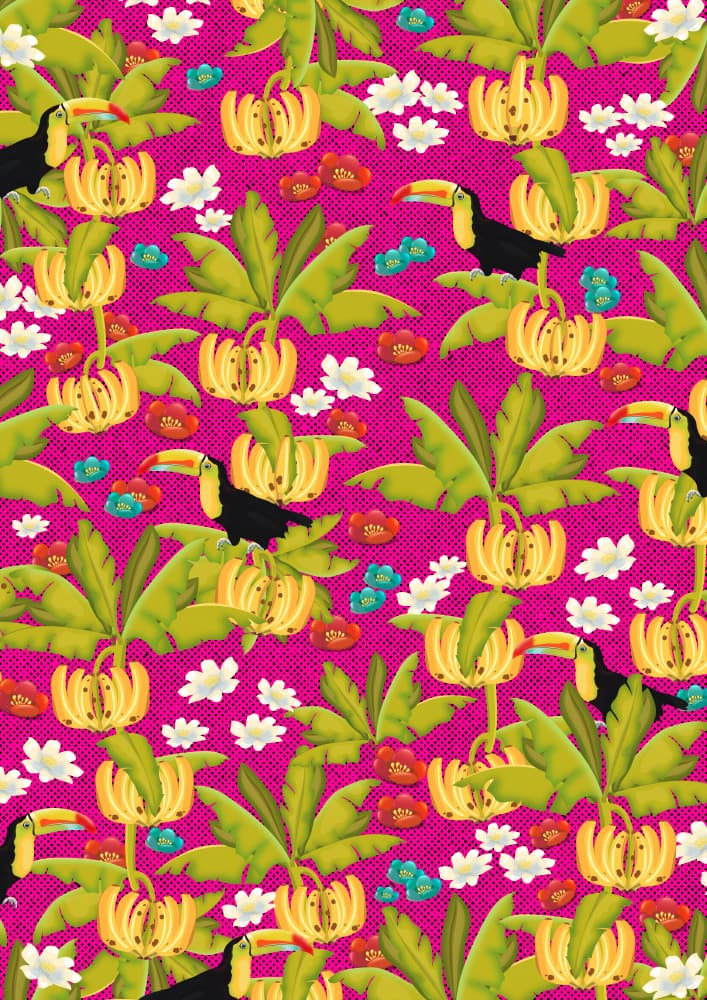 Pink Tropical Toucans