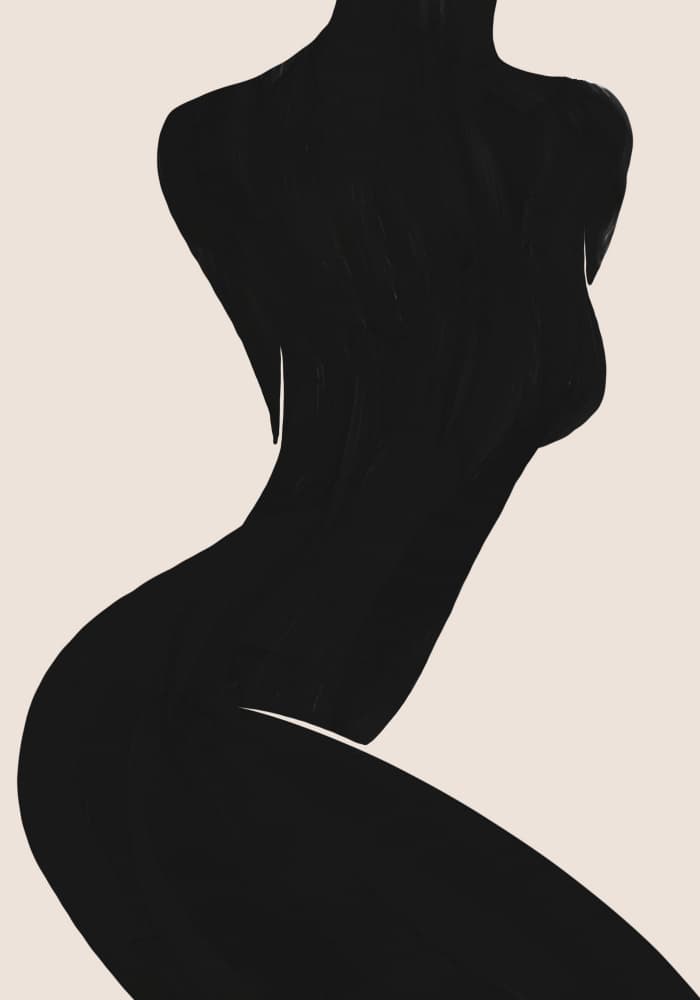 Abstract Female Silhouette by Little Dean — canvas wall art