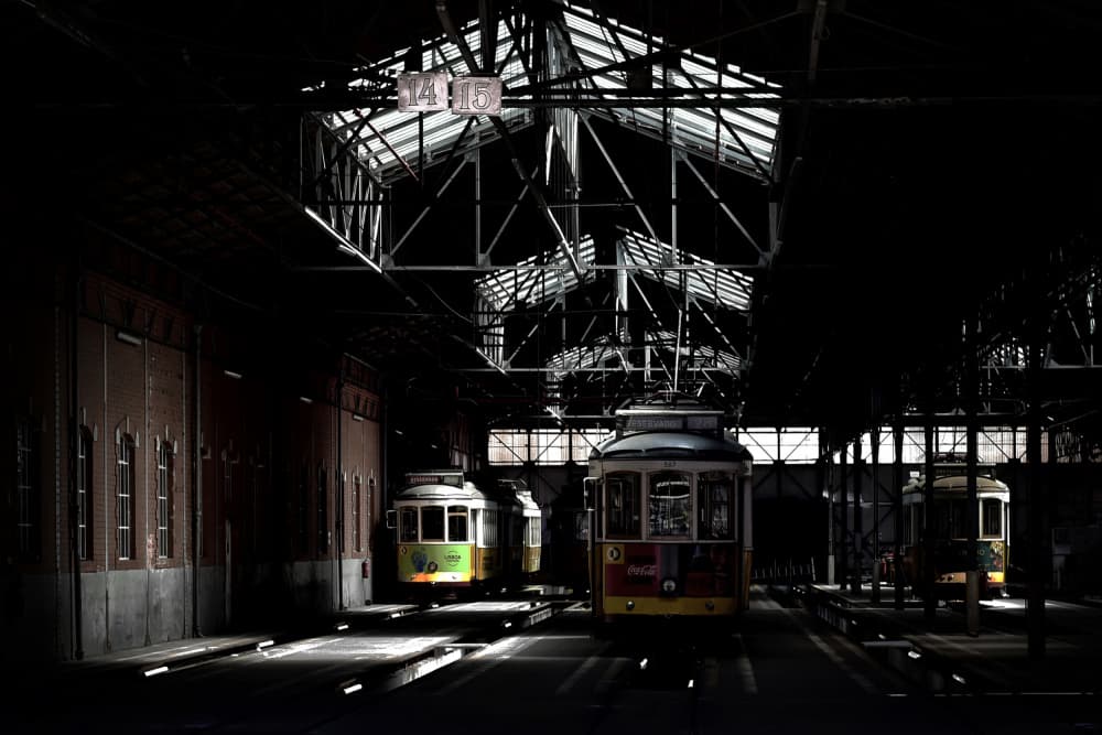 Vintage Tram Depot by Jorge Pimenta — canvas wall art