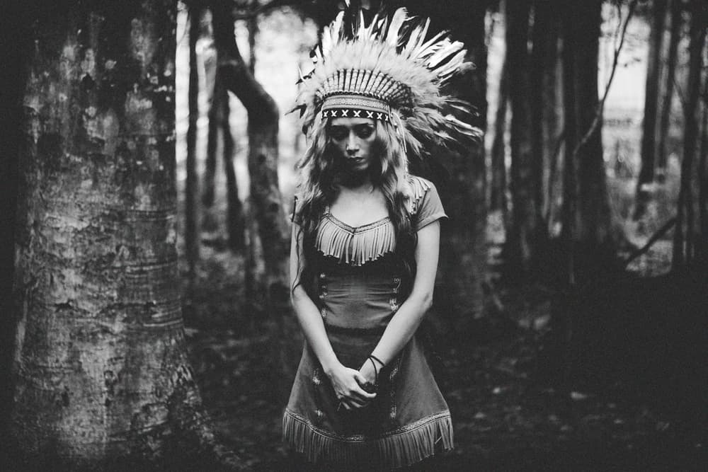 Woodland Headdress Portrait by BagasPhotogram — canvas wall art
