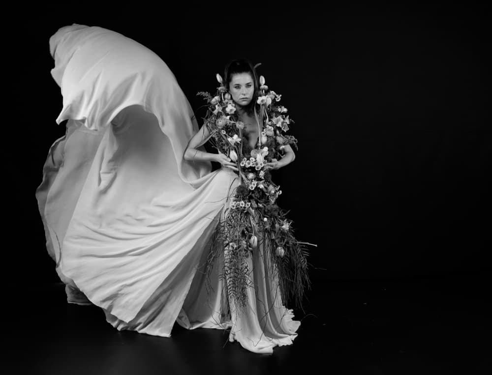 Ethereal Floral Gown by Shlomo Waldmann — canvas wall art