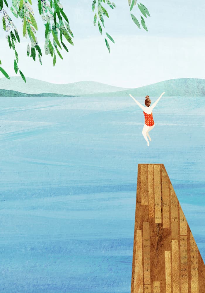 Summer Lake Jump by longwayhome — canvas wall art