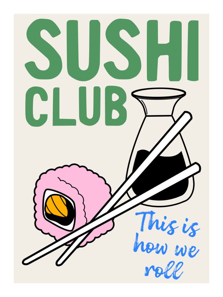 Sushi Club Rolls by WallChart Art Studio — canvas wall art