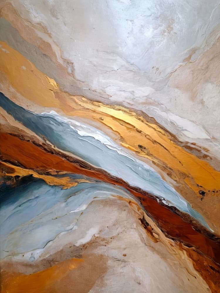 Golden Blue Flow by Alpenglow Workshop — canvas wall art