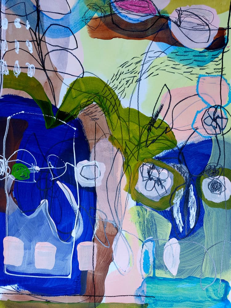 Vibrant Abstract Garden by Monika Riethmueller — canvas wall art