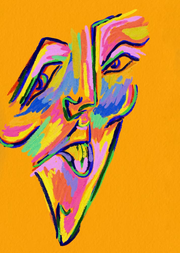 Vibrant Abstract Face by JLC ART — canvas wall art