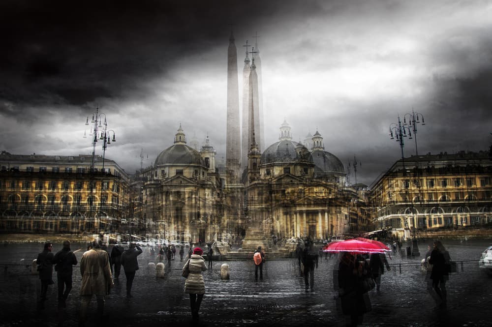 Rainy Day In Rome by Nicodemo Quaglia — canvas wall art