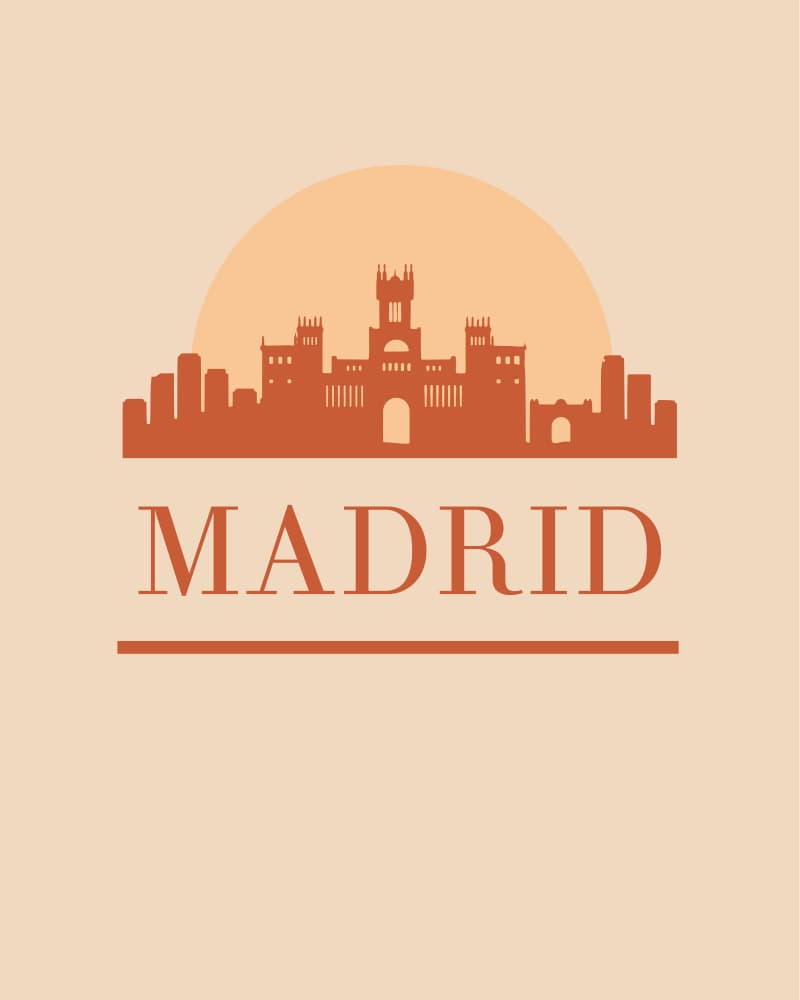 Iconic Madrid Skyline by Emiliano Deificus — canvas wall art