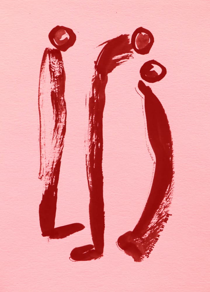 Red Abstract Figures by Santhosh ch — canvas wall art