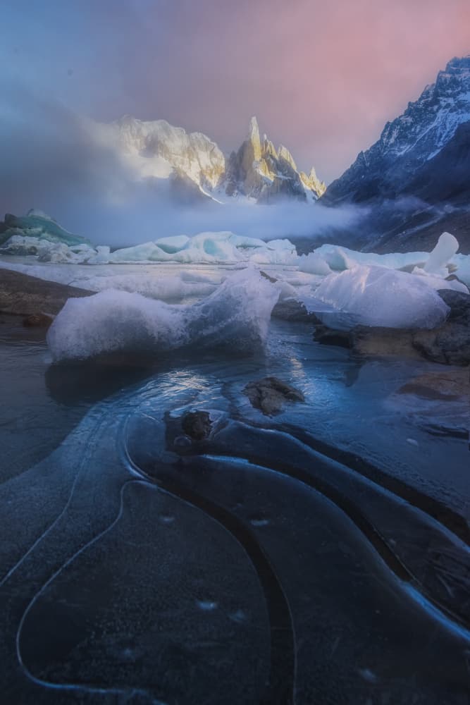 Ethereal Ice Mountains by Yun Thwaits — canvas wall art