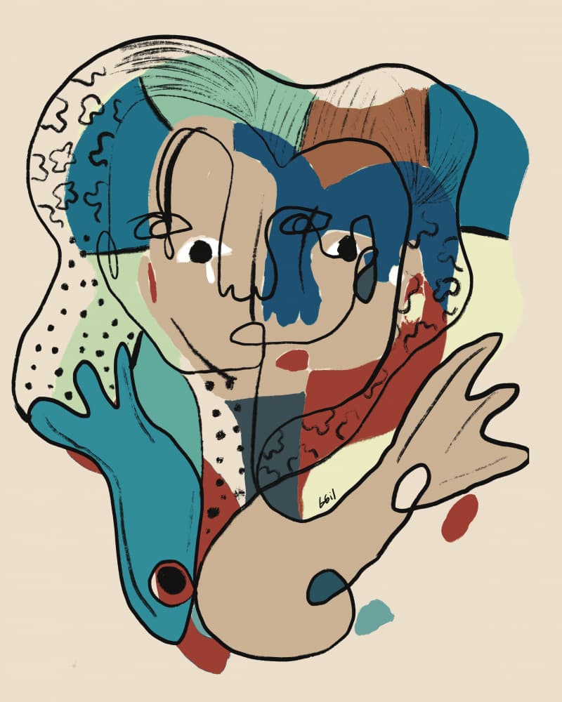 Abstract Line Face by GIovanna Gil Alves — canvas wall art