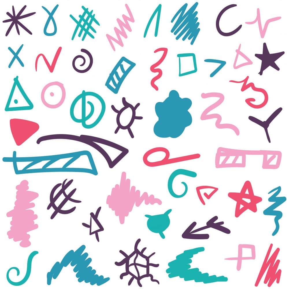 Playful Abstract Doodles by Marika Barsrsind — canvas wall art