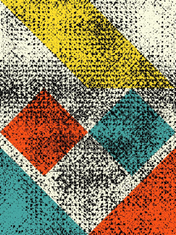 Vibrant Geometric Grunge by Petr Strnad — canvas wall art