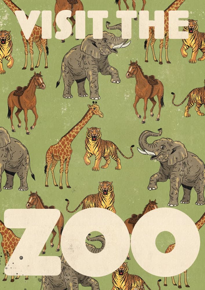 Visit The Zoo Creatures by Nicholas — canvas wall art