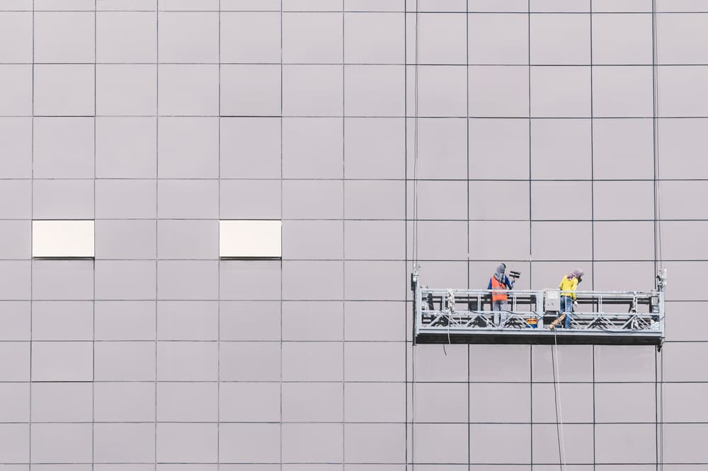 High Rise Maintenance Crew by Mohammed Bustani — canvas wall art