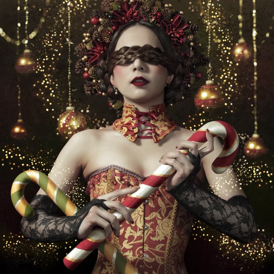 Elegant Christmas Portrait by Kiyo Murakami — canvas wall art