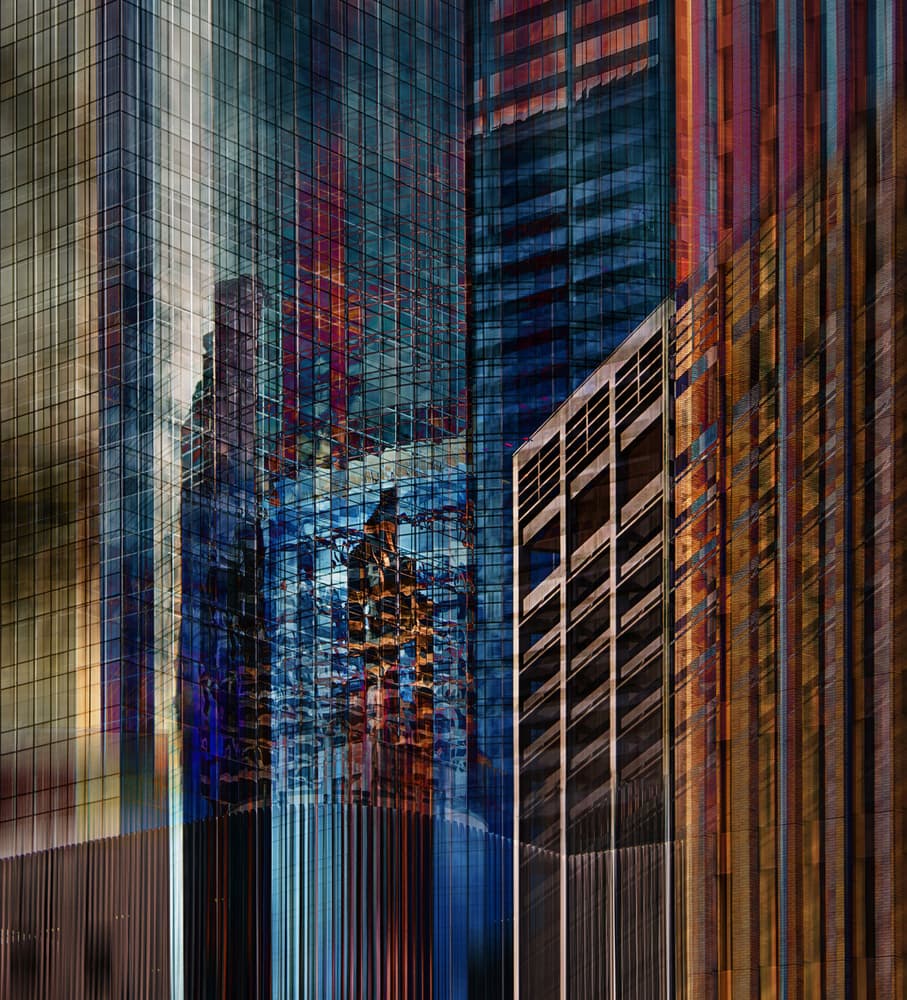 Vibrant City Reflections by Roxana Labagnara — canvas wall art