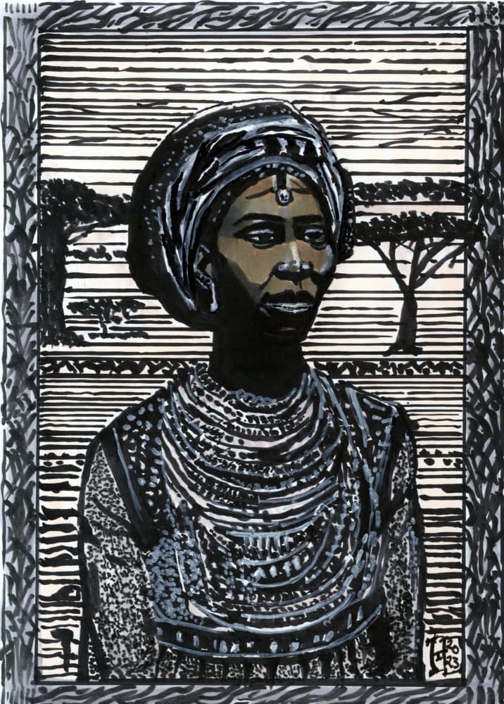 African Woman Portrait by Tim Hoinkis — canvas wall art