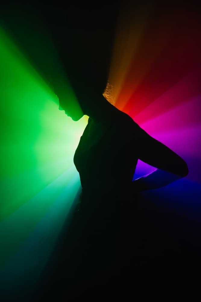 Vibrant Rainbow Silhouette by M. Emre Erol — canvas wall art