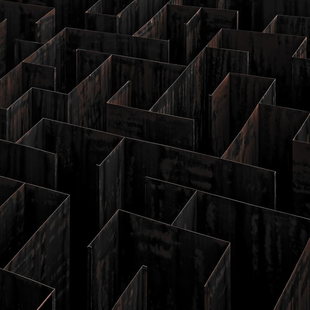 Complex Metal Maze by Gilbert Claes — canvas wall art