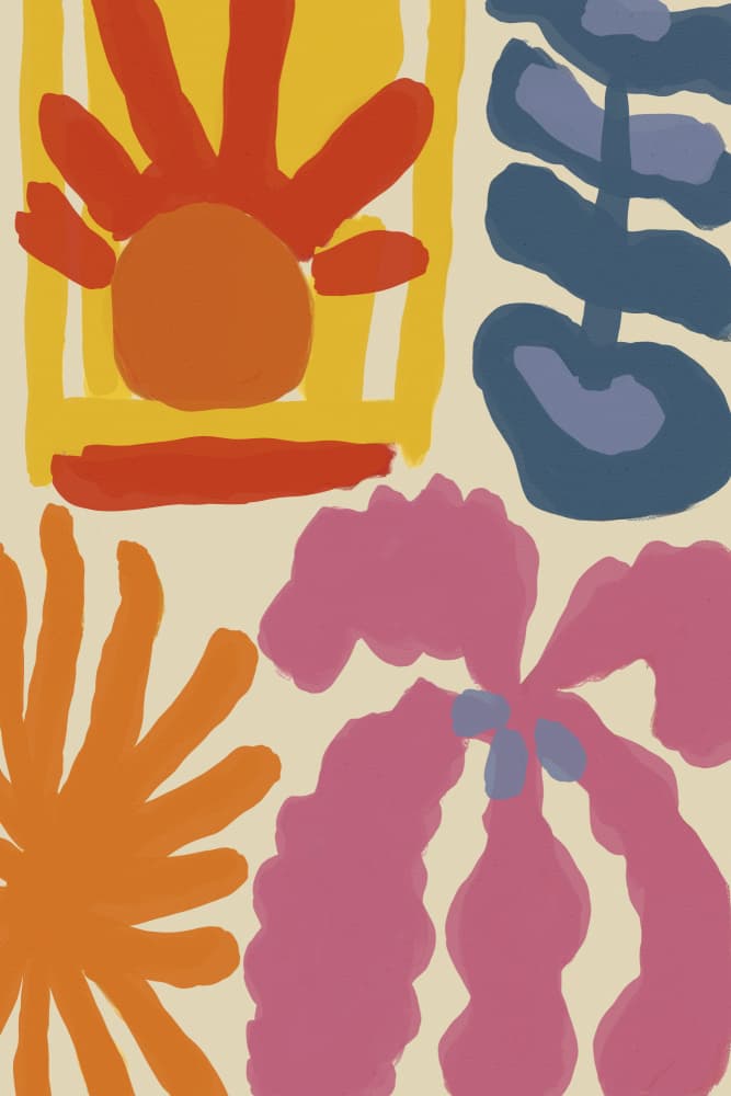 Vibrant Shapes by Treechild — canvas wall art