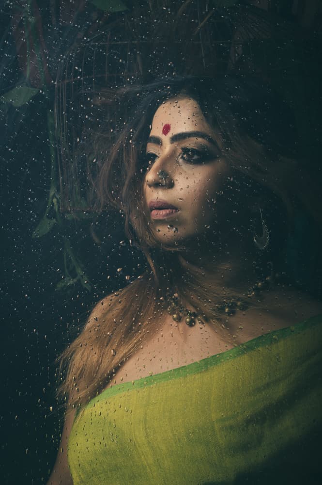 Rainy Indian Portrait by Dipankar Paul — canvas wall art