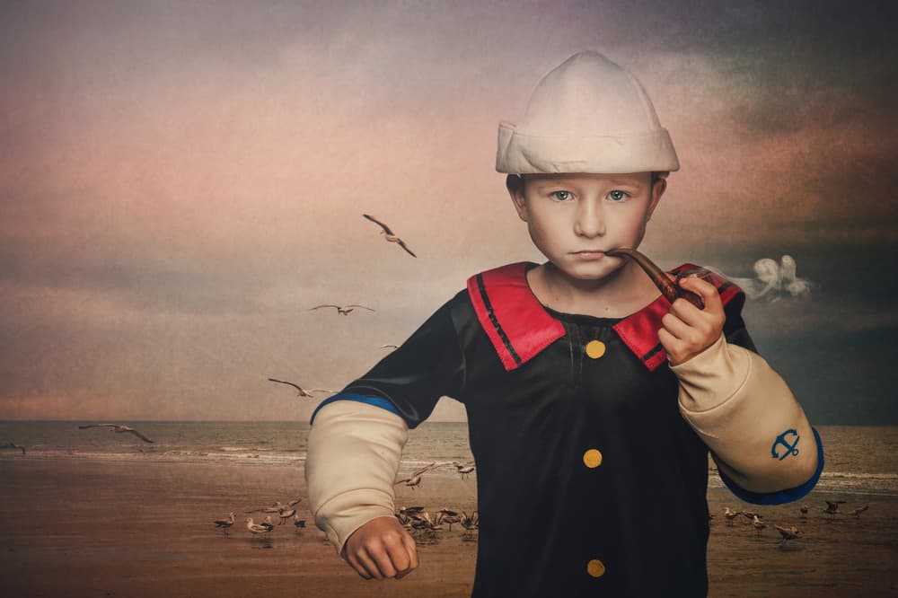 Sailor Boy on Beach by Monika Vanhercke — canvas wall art